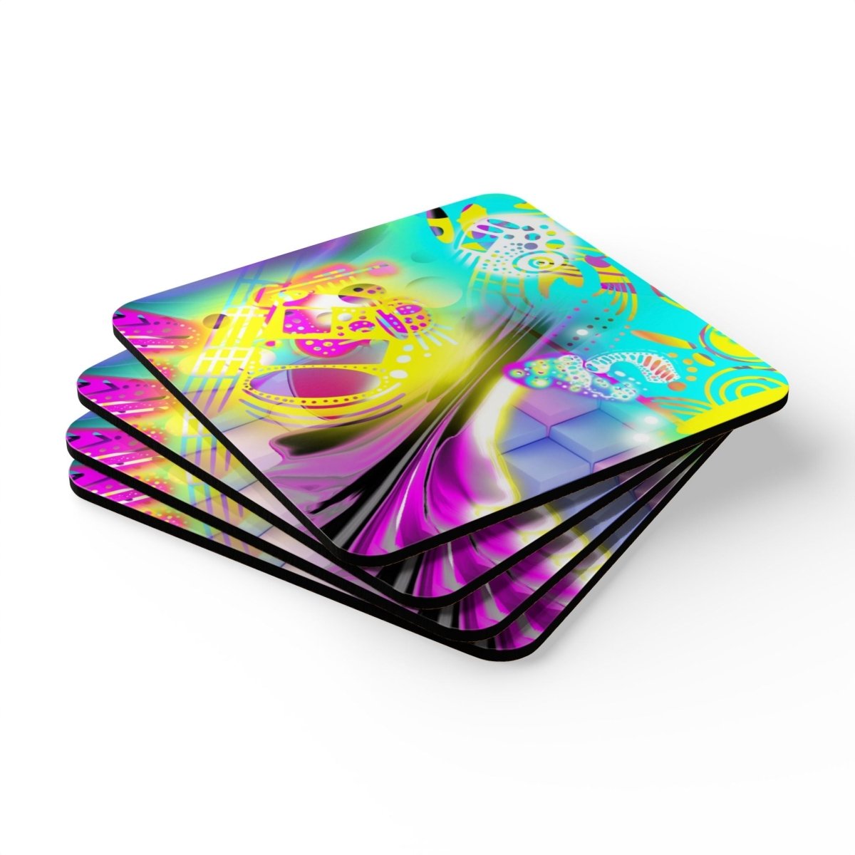 "Color Play" Cork Coaster Set - Brandon Fisher Art