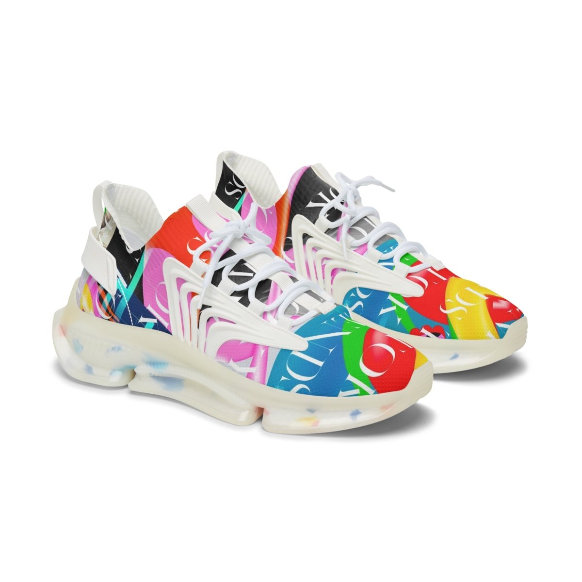 Futuristic Tokyo Hues: Women's NeonDream Sneakers - Brandon Fisher Art
