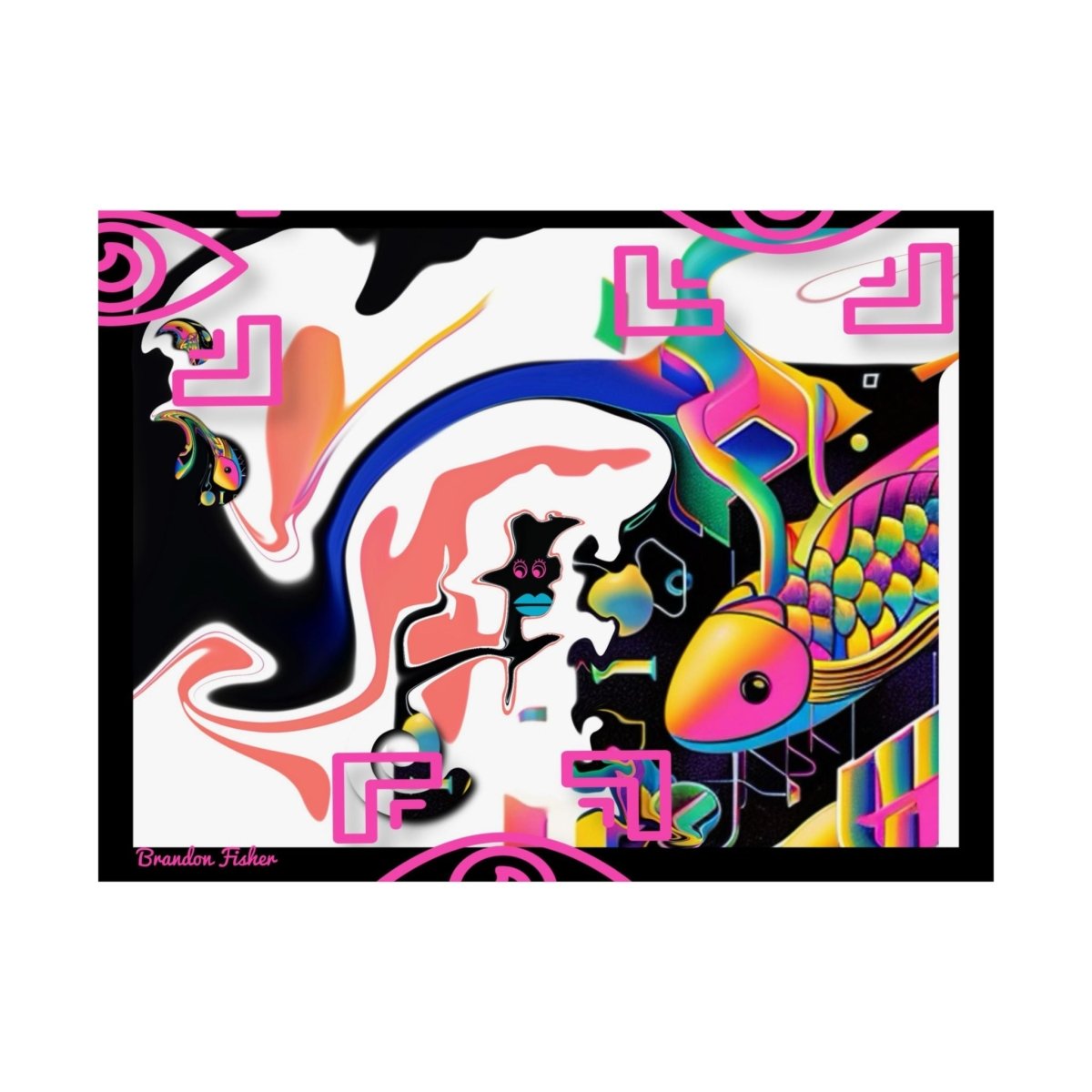 Sushi Rave - Vibrant Satin Poster - Brandon Fisher Art