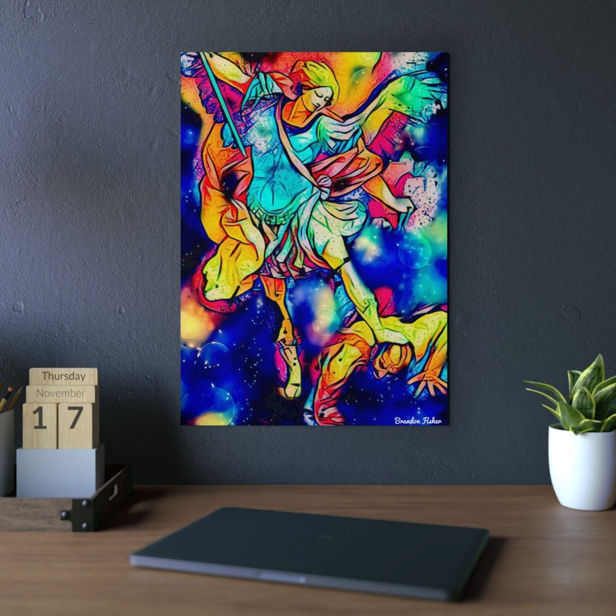 The Archangel Saint Michael — Aluminum Art Panel - Brandon Fisher Art