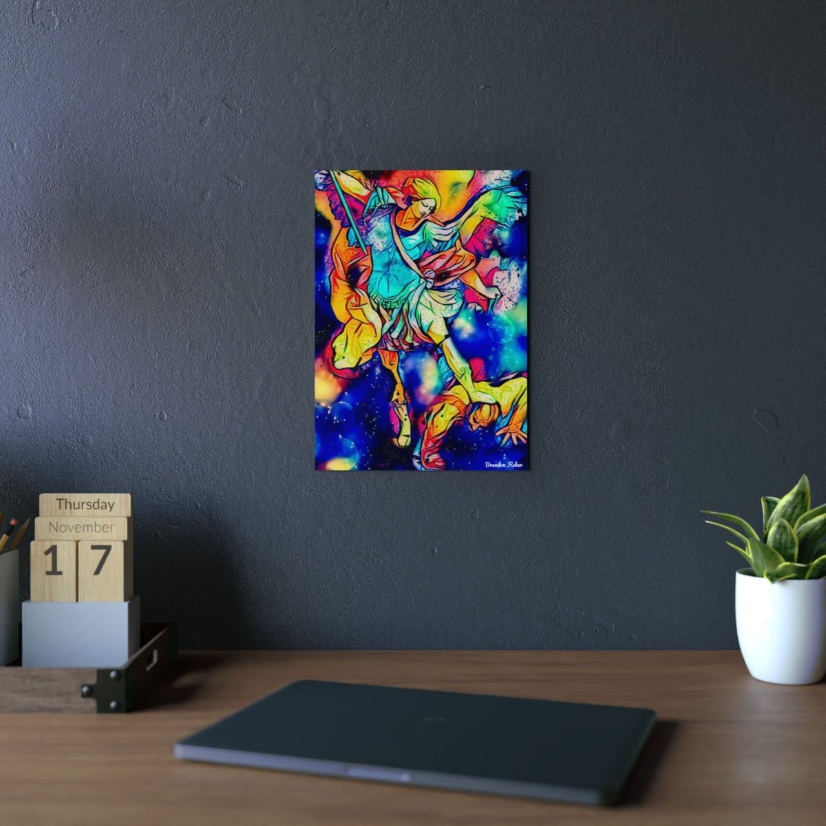 The Archangel Saint Michael — Aluminum Art Panel - Brandon Fisher Art