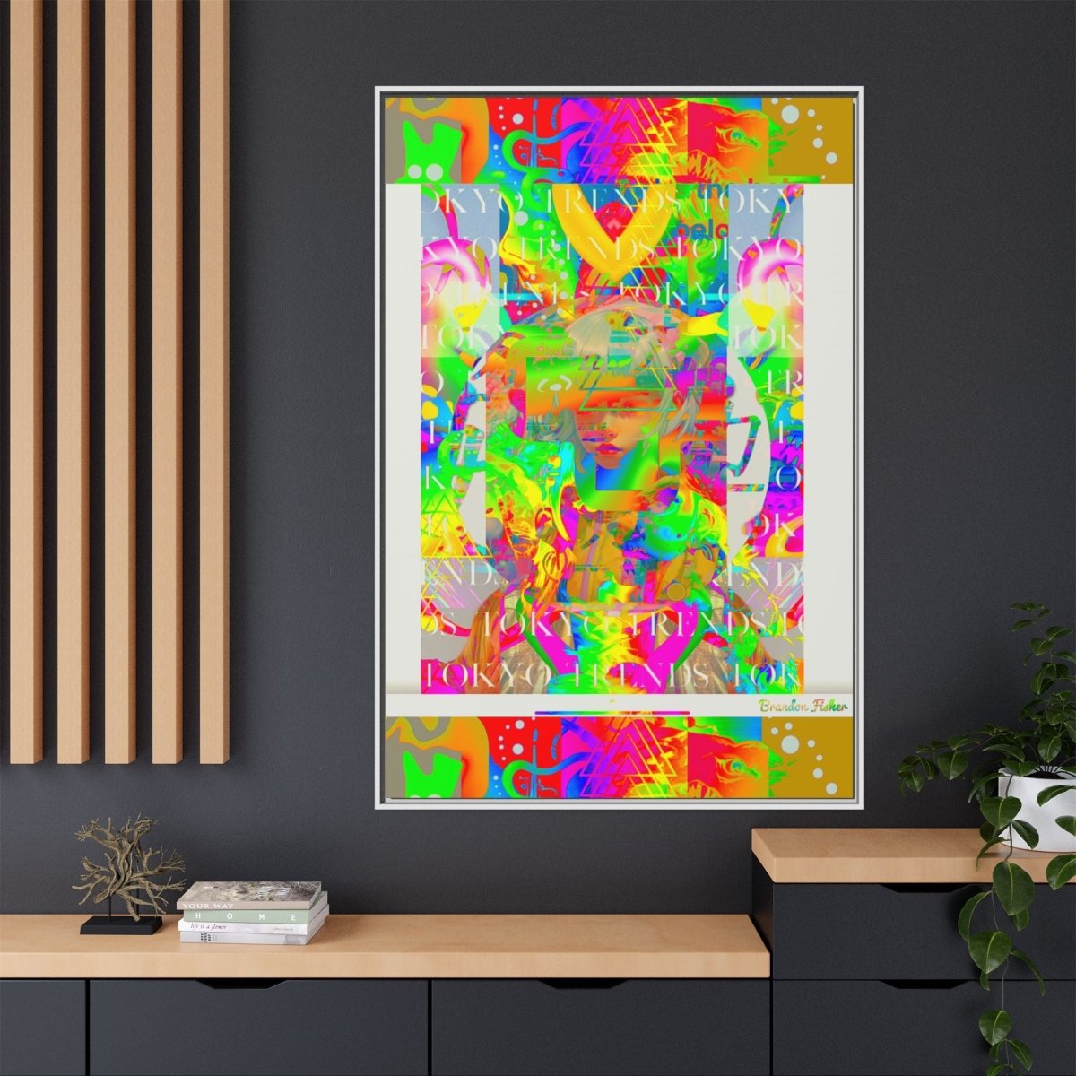 Tokyo Lights On Fire - Framed Canvas Art - Brandon Fisher Art