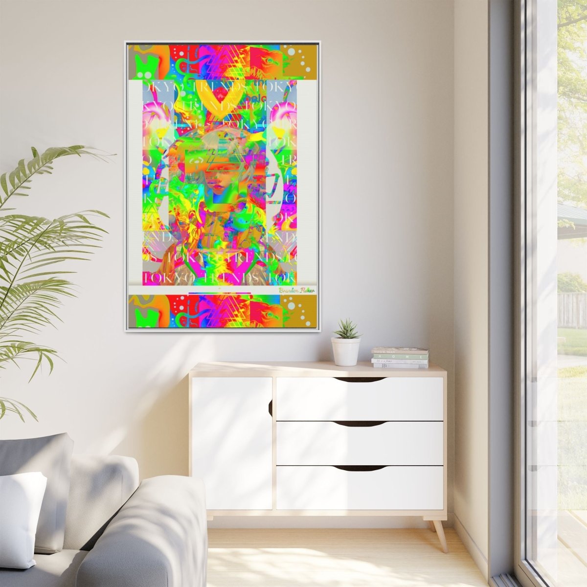 Tokyo Lights On Fire - Framed Canvas Art - Brandon Fisher Art