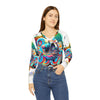 Women's Long Sleeve V - neck Shirt (AOP) - Brandon Fisher Art
